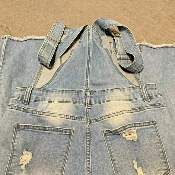 JEANS Women's Denim Overalls Jumpsuit Sz 29 Workwear Grunge Garden Boho - Picture 7 of 9
